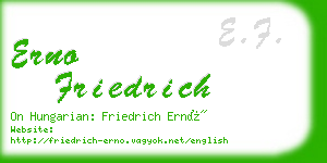 erno friedrich business card